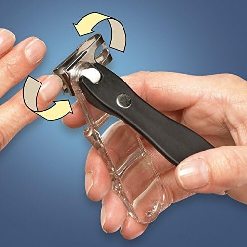 EZ Grip 360 Degree Rotary Stainless Steel Sharp Blade Fingernail Toenail Clipper, Trimmer and Cutter - Black, 4 Inch - görsel 3