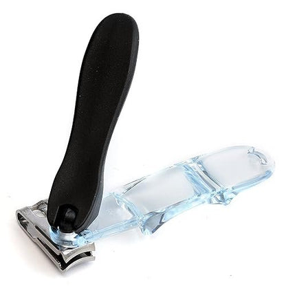 EZ Grip 360 Degree Rotary Stainless Steel Sharp Blade Fingernail Toenail Clipper, Trimmer and Cutter - Black, 4 Inch