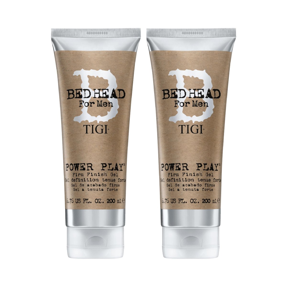 TIGI Bed Head Power Play Firm Hold Hair Gel for Men, 2-Pack, Anti-Humidity Frizz Control, 6.76 oz Each - görsel 1