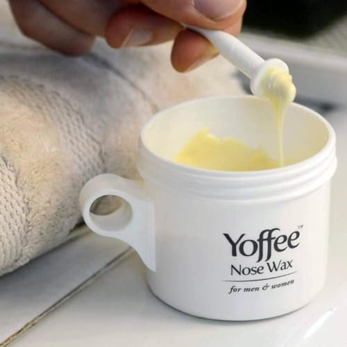 Yoffee Nose Wax Kit for Men & Women – Natural Bio-Beeswax & Aloe Vera Nose Hair Waxing Kit with 10 Reusable Sticks – Easy, Quick & Painless Nostril Waxing Avelisse