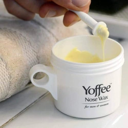 Yoffee Nose Wax Kit for Men & Women – Natural Bio-Beeswax & Aloe Vera Nose Hair Waxing Kit with 10 Reusable Sticks – Easy, Quick & Painless Nostril Waxing Avelisse
