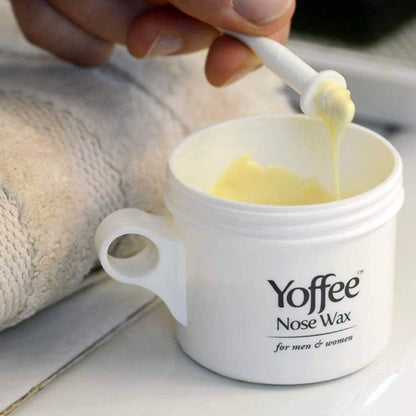 Yoffee Nose Wax Kit for Men & Women – Natural Bio-Beeswax & Aloe Vera Nose Hair Waxing Kit with 10 Reusable Sticks – Easy, Quick & Painless Nostril Waxing Avelisse
