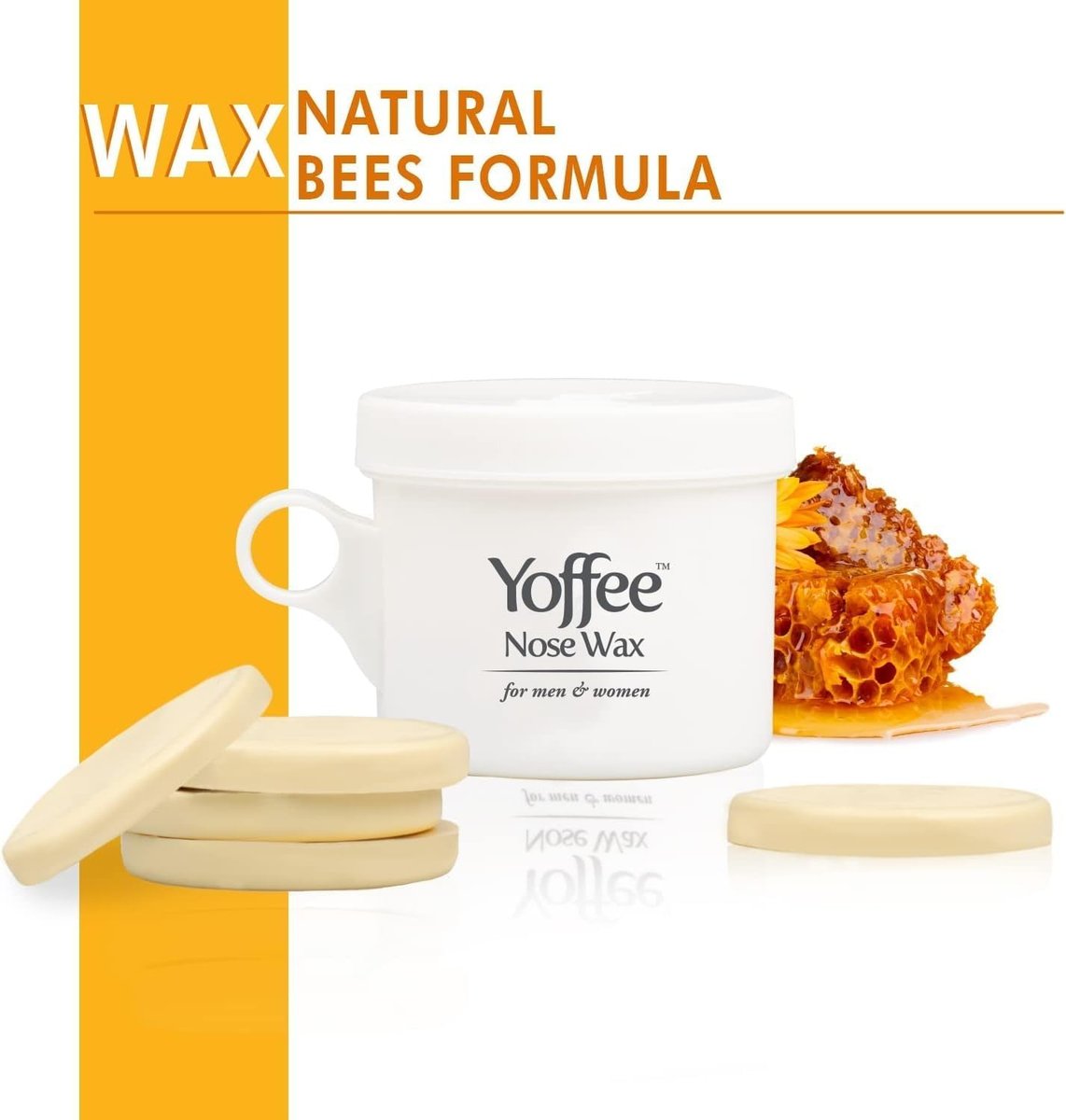 Yoffee Nose Wax Kit for Men & Women – Natural Bio-Beeswax & Aloe Vera Nose Hair Waxing Kit with 10 Reusable Sticks – Easy, Quick & Painless Nostril Waxing Avelisse