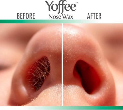 Yoffee Nose Wax Kit for Men & Women – Natural Bio-Beeswax & Aloe Vera Nose Hair Waxing Kit with 10 Reusable Sticks – Easy, Quick & Painless Nostril Waxing Avelisse
