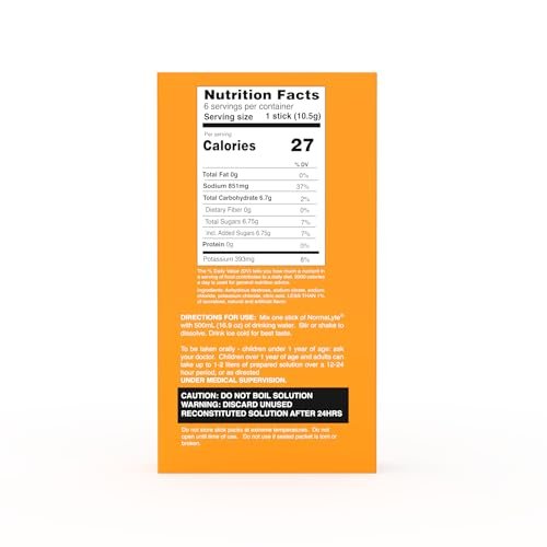 NormaLyte Orange Electrolyte Powder Packets – Clinically Studied Hydration Drink Mix (6 Count) - görsel 3