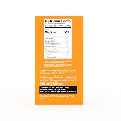 NormaLyte Orange Electrolyte Powder Packets – Clinically Studied Hydration Drink Mix (6 Count)