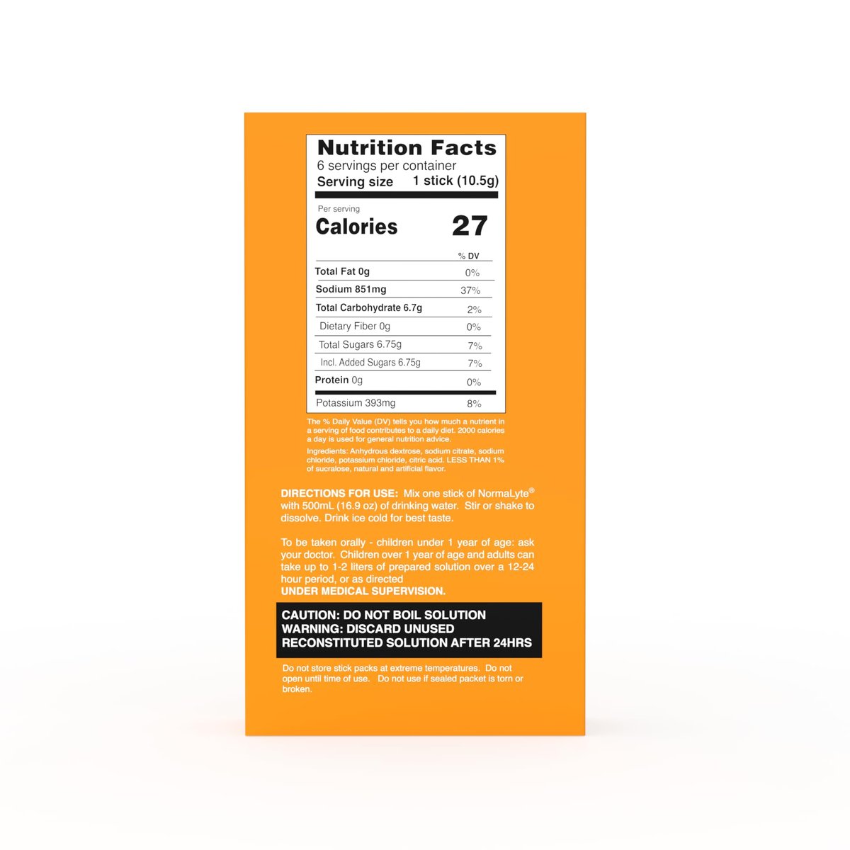NormaLyte Orange Electrolyte Powder Packets – Clinically Studied Hydration Drink Mix (6 Count) - görsel 4