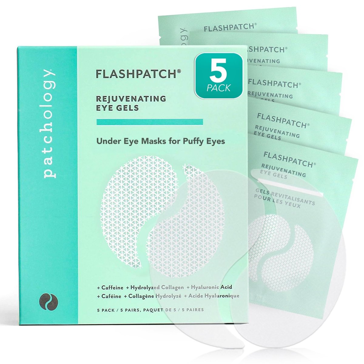 Patchology Under Eye Gel Patches – Soothing Eye Masks for Puffy Eyes, Dark Circles & Eye Bags (5 Pairs) - görsel 1
