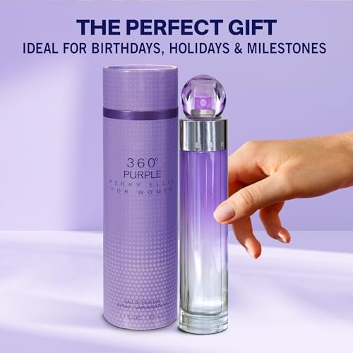 Perry Ellis 360° Purple Eau De Parfum for Women - Fruity & Floral Long-Lasting Fragrance, 1.7 fl oz (50 mL) Avelisse
