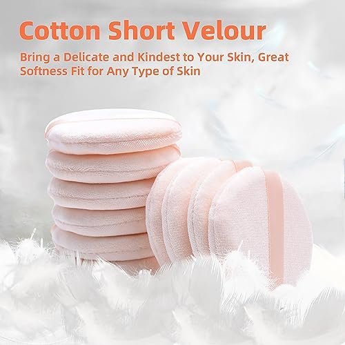 Pure Cotton Powder Puff 10-Pack – 3.15 Inch with Strap for Loose, Mineral & Body Powder – Pink - görsel 14