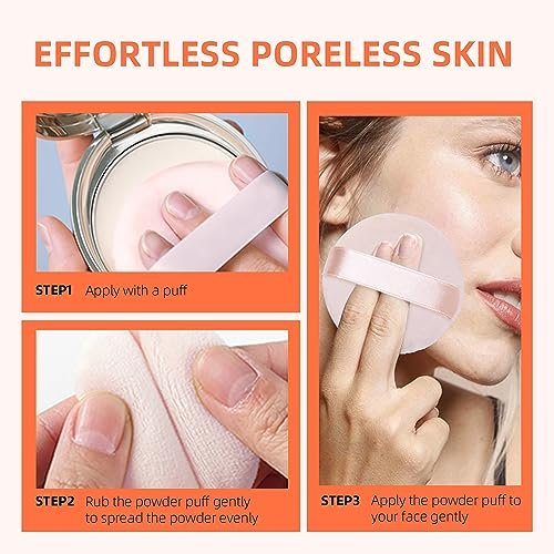 Pure Cotton Powder Puff 10-Pack – 3.15 Inch with Strap for Loose, Mineral & Body Powder – Pink - görsel 10