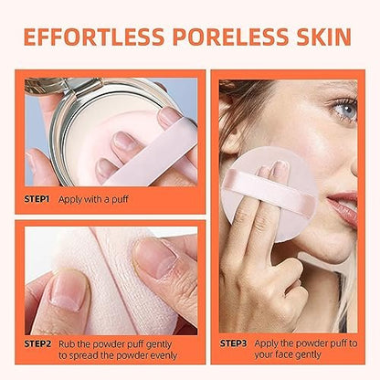 Pure Cotton Powder Puff 10-Pack – 3.15 Inch with Strap for Loose, Mineral & Body Powder – Pink