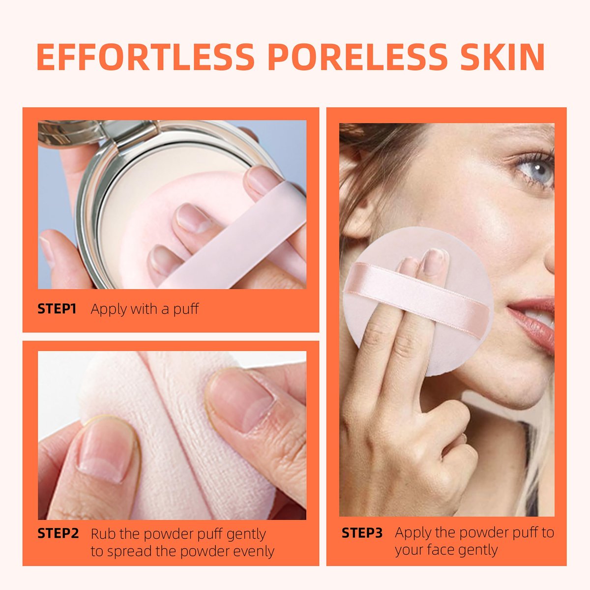 Pure Cotton Powder Puff 10-Pack – 3.15 Inch with Strap for Loose, Mineral & Body Powder – Pink - görsel 9