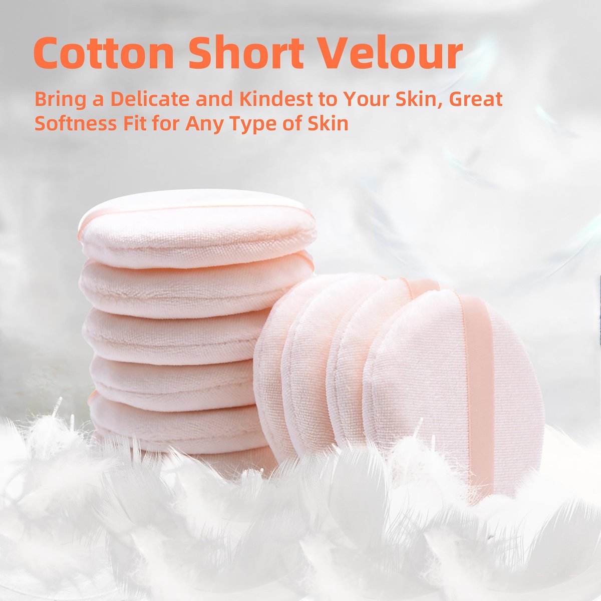 Pure Cotton Powder Puff 10-Pack – 3.15 Inch with Strap for Loose, Mineral & Body Powder – Pink - görsel 13