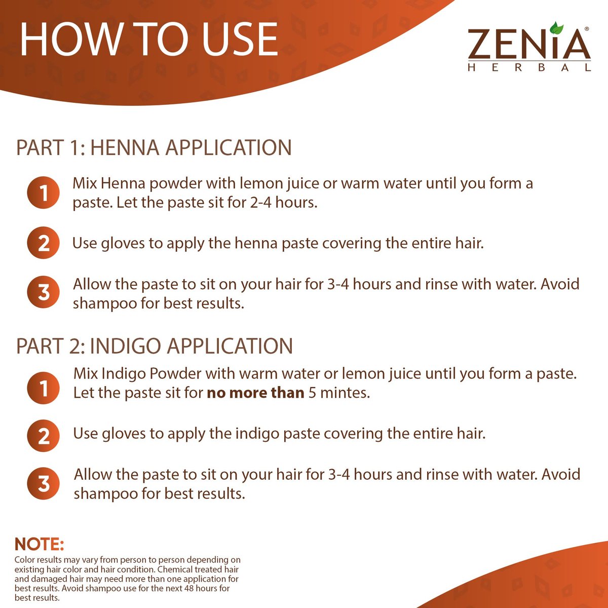 Zenia Indigo Powder & Henna Hair Color Combo Pack – 100g Each for Natural Hair Dye Avelisse