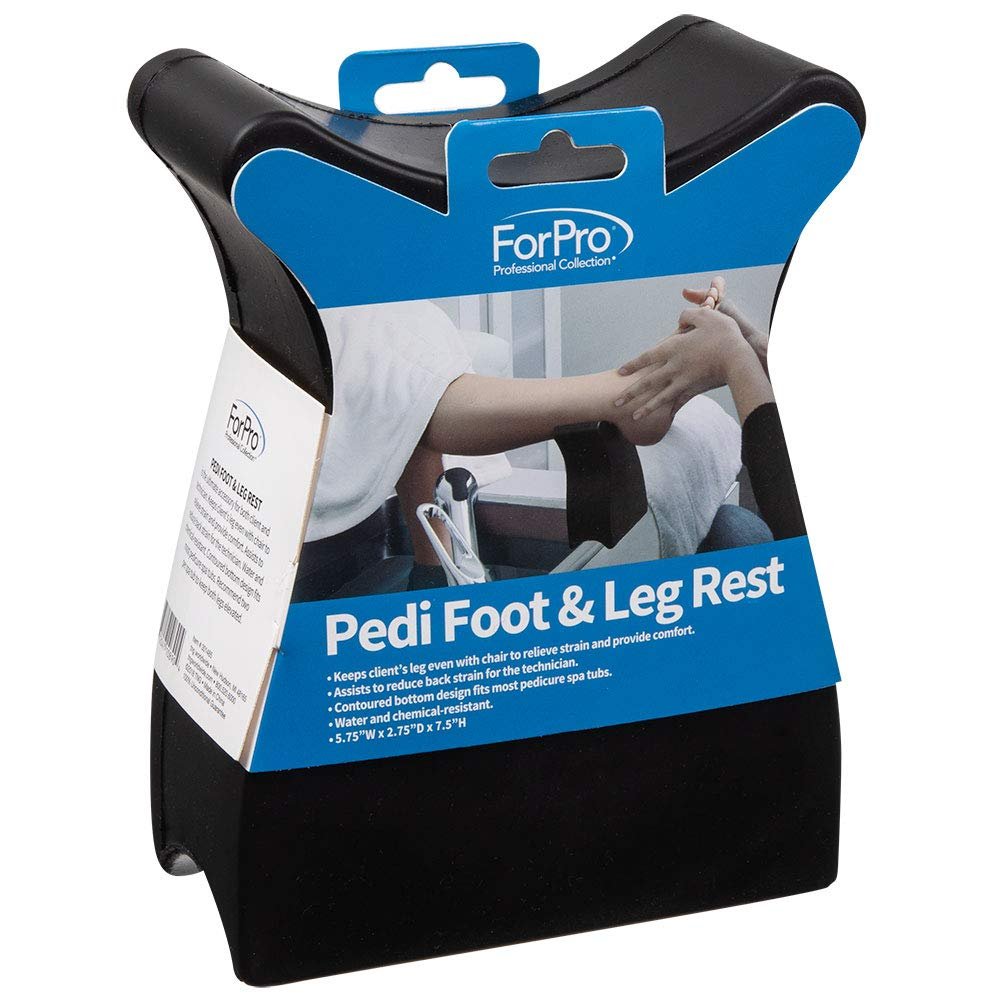 ForPro Professional Collection Portable Pedi Foot & Leg Rest - Black, Compact Size for Salons & Home Use Avelisse