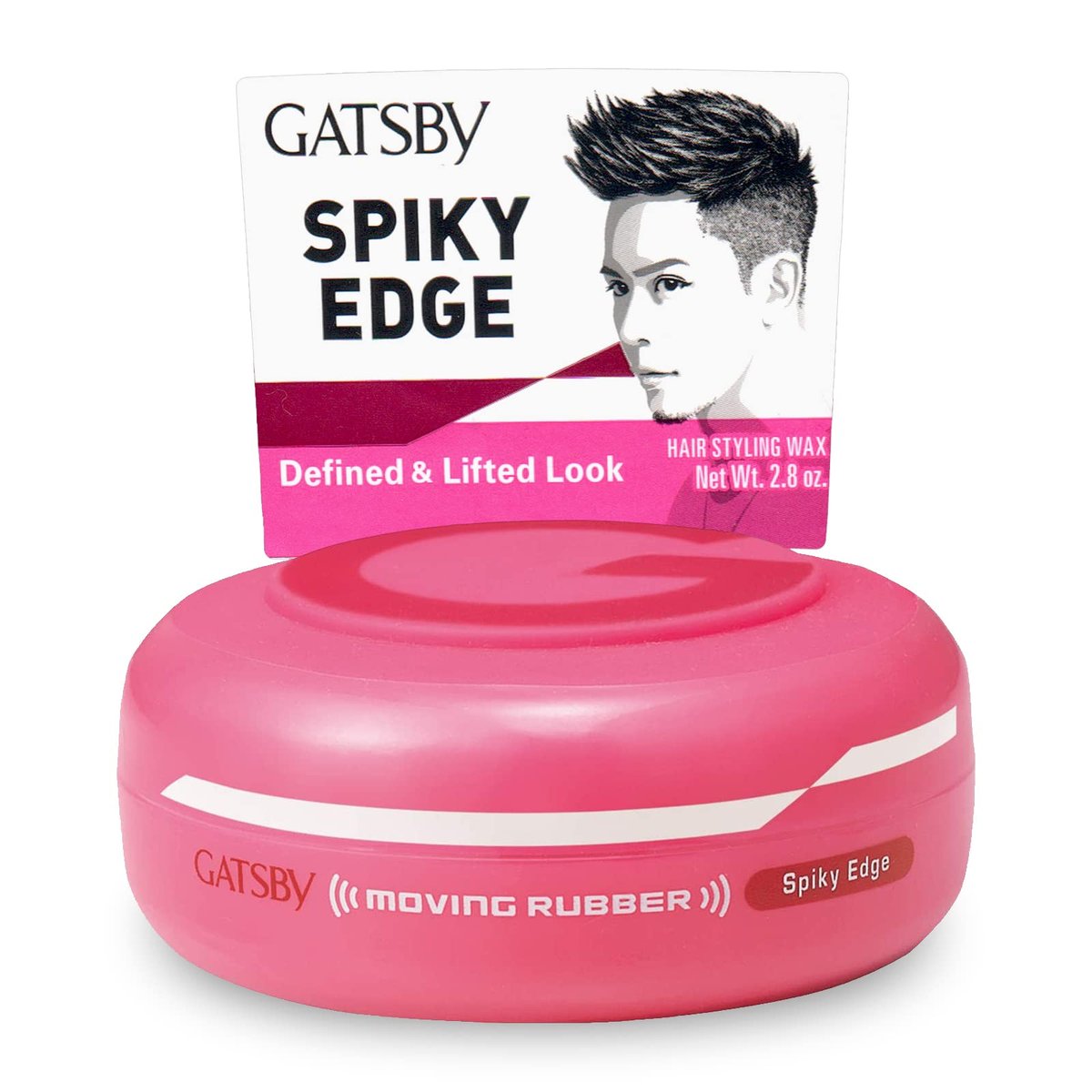 Gatsby Moving Rubber Spiky Edge Hair Wax – Pink, 2.8 oz (80g) – English Version - görsel 1