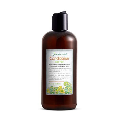 Just Nutritive Gray Hair Conditioner - Natural Gray Hair Treatment for Silver, White & Gray Hair, 16 oz Avelisse