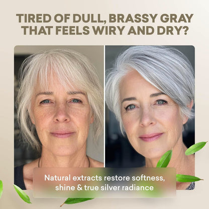 Just Nutritive Gray Hair Shampoo - Natural Gray Hair Treatment for Vibrant, Silver Locks - 16 oz Avelisse