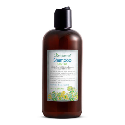 Just Nutritive Gray Hair Shampoo - Natural Gray Hair Treatment for Vibrant, Silver Locks - 16 oz Avelisse