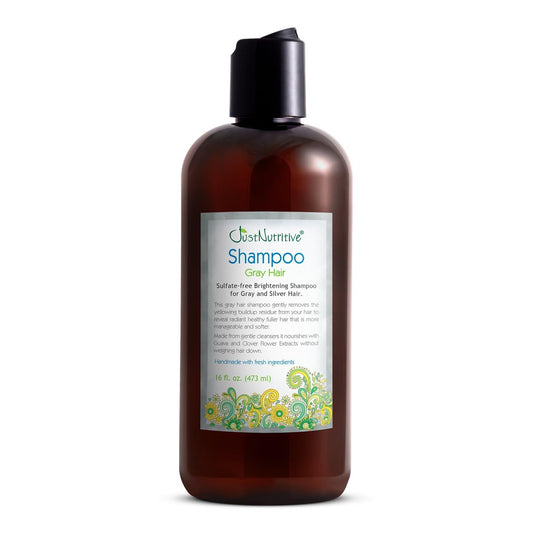 Just Nutritive Gray Hair Shampoo - Natural Gray Hair Treatment for Vibrant, Silver Locks - 16 oz Avelisse