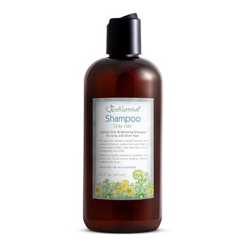 Just Nutritive Gray Hair Shampoo - Natural Gray Hair Treatment for Vibrant, Silver Locks - 16 oz Avelisse