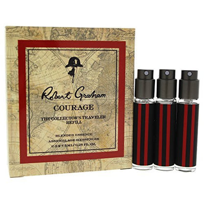 Robert Graham The Collectors Traveler Refill Courage Eau de Parfum for Unisex – 3 Refill Sprays (3 Count)