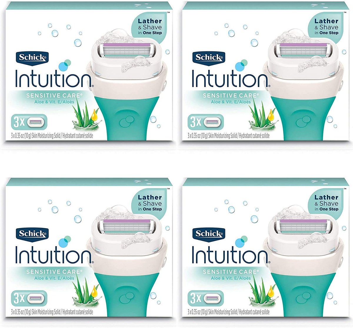 Schick Intuition Pure Nourishment Women's Razor Refills with Coconut Milk and Almond Oil - 12 Cartridges (4 Packs of 3) Avelisse