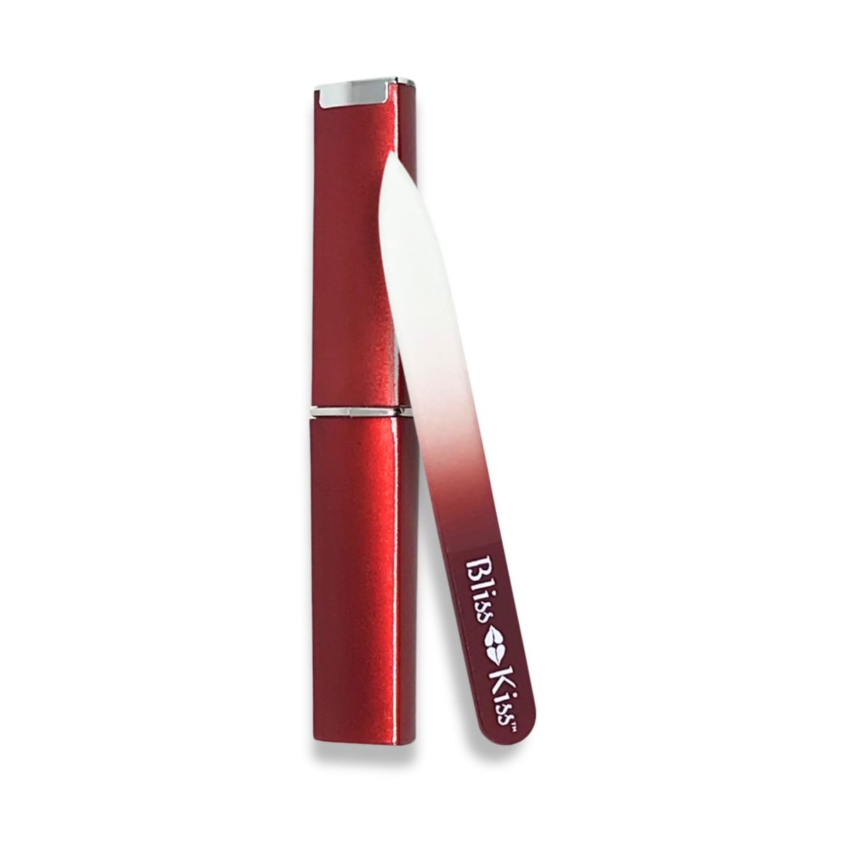 Bliss Kiss Simply Czech Crystal Glass Nail File with Case & Sleeve – Small Gentle Nail File for Natural Nails, Durable Manicure Tool, Perfect Travel Size, Emery Boards Alternative - görsel 1
