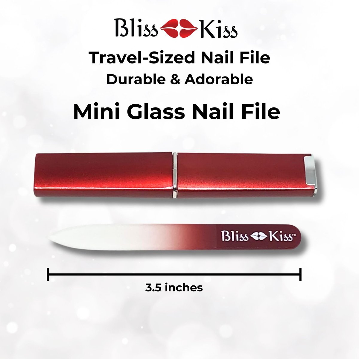 Bliss Kiss Simply Czech Crystal Glass Nail File with Case & Sleeve – Small Gentle Nail File for Natural Nails, Durable Manicure Tool, Perfect Travel Size, Emery Boards Alternative - görsel 13