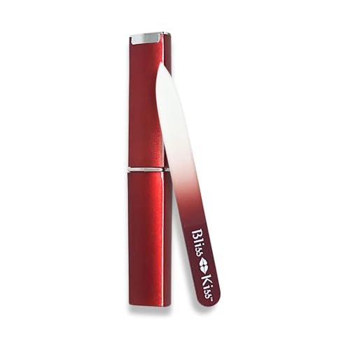 Bliss Kiss Simply Czech Crystal Glass Nail File with Case & Sleeve – Small Gentle Nail File for Natural Nails, Durable Manicure Tool, Perfect Travel Size, Emery Boards Alternative - görsel 2
