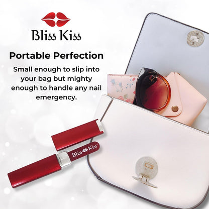 Bliss Kiss Simply Czech Crystal Glass Nail File with Case & Sleeve – Small Gentle Nail File for Natural Nails, Durable Manicure Tool, Perfect Travel Size, Emery Boards Alternative