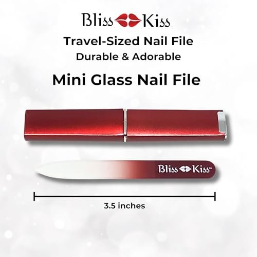 Bliss Kiss Simply Czech Crystal Glass Nail File with Case & Sleeve – Small Gentle Nail File for Natural Nails, Durable Manicure Tool, Perfect Travel Size, Emery Boards Alternative - görsel 14
