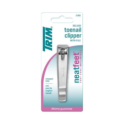 Trim Neat Feet Deluxe Toenail Clipper with File – Stainless Steel, Straight Edge for Tough Nails & Ingrown Nail Care - görsel 1