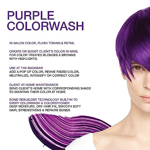 Celeb Luxury Viral Purple Colorwash - Color Depositing Shampoo with Bondfix Bond Rebuilder - Semi Permanent Hair Colour Glaze - Vegan Hair Dye for Bold Purple Color Maintenance Avelisse