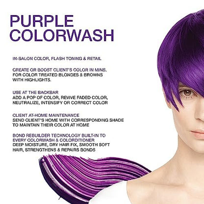 Celeb Luxury Viral Purple Colorwash - Color Depositing Shampoo with Bondfix Bond Rebuilder - Semi Permanent Hair Colour Glaze - Vegan Hair Dye for Bold Purple Color Maintenance Avelisse