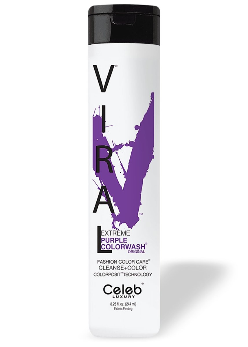 Celeb Luxury Viral Purple Colorwash - Color Depositing Shampoo with Bondfix Bond Rebuilder - Semi Permanent Hair Colour Glaze - Vegan Hair Dye for Bold Purple Color Maintenance Avelisse