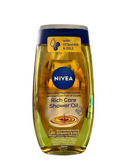 NIVEA Natural Caring Shower Oil for Dry Skin – 200ml