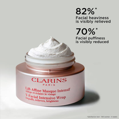 Clarins V-Facial Intensive Wrap Face Mask - Award-Winning Facial Contouring Mask, Visibly Reduces Puffiness & Swelling, Promotes Even Skin Tone, 2.5 Oz Avelisse