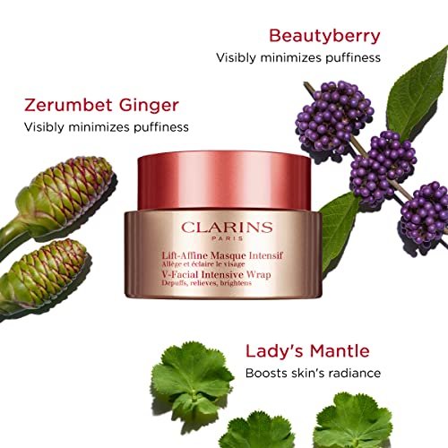 Clarins V-Facial Intensive Wrap Face Mask - Award-Winning Facial Contouring Mask, Visibly Reduces Puffiness & Swelling, Promotes Even Skin Tone, 2.5 Oz Avelisse