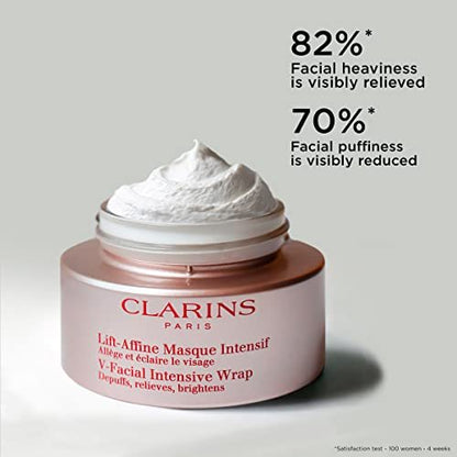 Clarins V-Facial Intensive Wrap Face Mask - Award-Winning Facial Contouring Mask, Visibly Reduces Puffiness & Swelling, Promotes Even Skin Tone, 2.5 Oz Avelisse