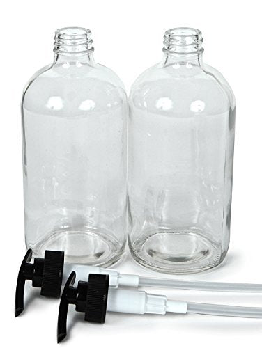 Vivaplex 2-Pack Large 16 oz Clear Glass Bottles with Black Lotion Pumps - Empty Pump Dispensers for Soap, Lotion, and More - görsel 10