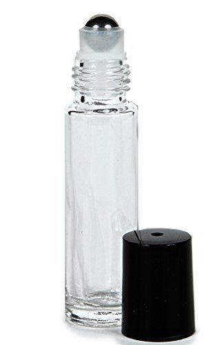 Vivaplex 24 Clear 10 ml Glass Roll-on Bottles with Stainless Steel Roller Balls & 3 Droppers Avelisse