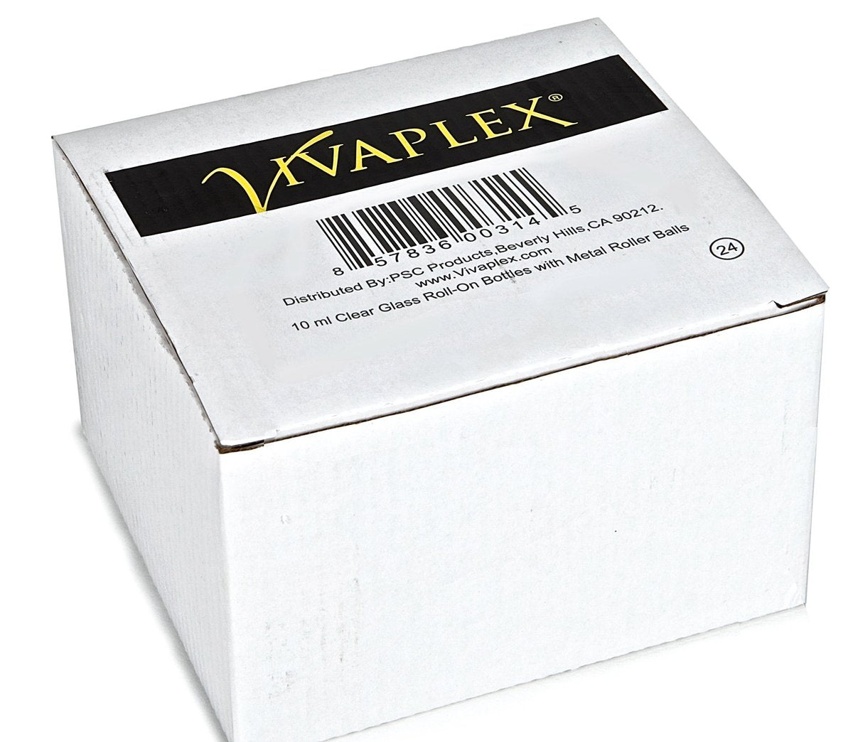 Vivaplex 24 Clear 10 ml Glass Roll-on Bottles with Stainless Steel Roller Balls & 3 Droppers Avelisse