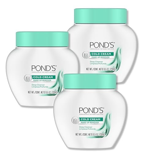 POND'S Cold Cream Facial Cleanser & Makeup Remover, Deep Moisturizing Face Wash for All Skin Types, 9.5 oz (Pack of 3) Avelisse