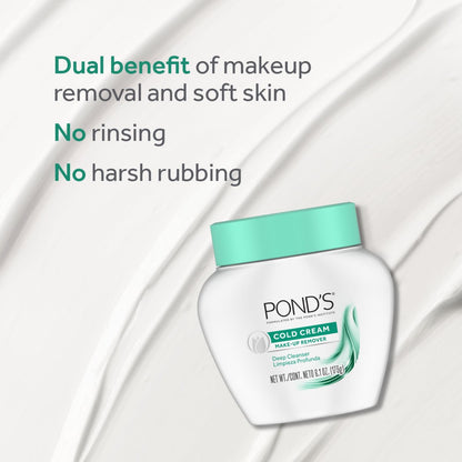 POND'S Cold Cream Facial Cleanser & Makeup Remover, Deep Moisturizing Face Wash for All Skin Types, 9.5 oz (Pack of 3) Avelisse