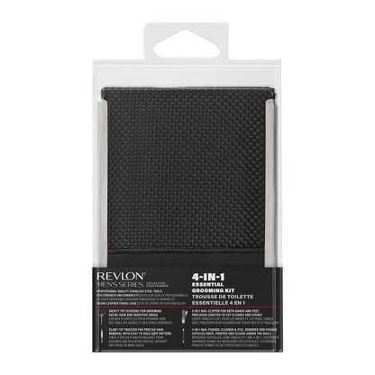 Revlon Men's Grooming Kit - 5-Piece Travel Essentials Set with Stainless Steel Nail Clippers, Scissors, File, Tweezers, and Carrying Case Avelisse