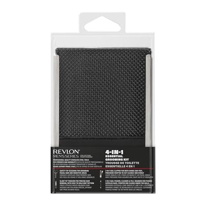 Revlon Men's Grooming Kit - 5-Piece Travel Essentials Set with Stainless Steel Nail Clippers, Scissors, File, Tweezers, and Carrying Case Avelisse