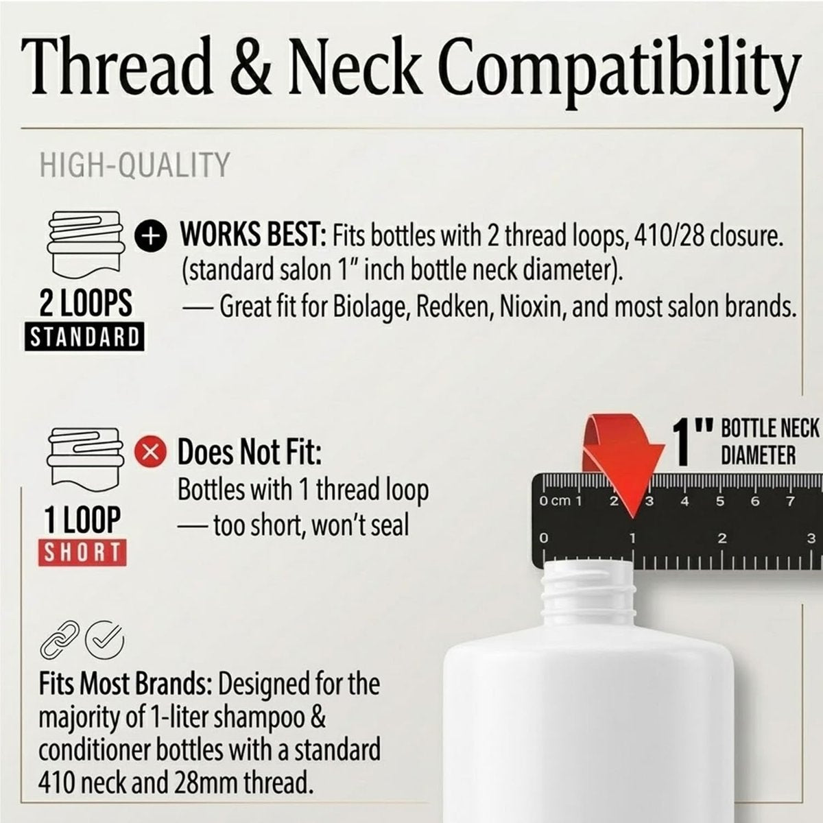 Bar5F Pump for 33.8-Oz Shampoo and Conditioner Liter Bottles (Fits 1" Inch Bottle Neck 28/410) 2-Pack - görsel 6