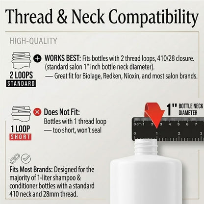 Bar5F Pump for 33.8-Oz Shampoo and Conditioner Liter Bottles (Fits 1" Inch Bottle Neck 28/410) 2-Pack